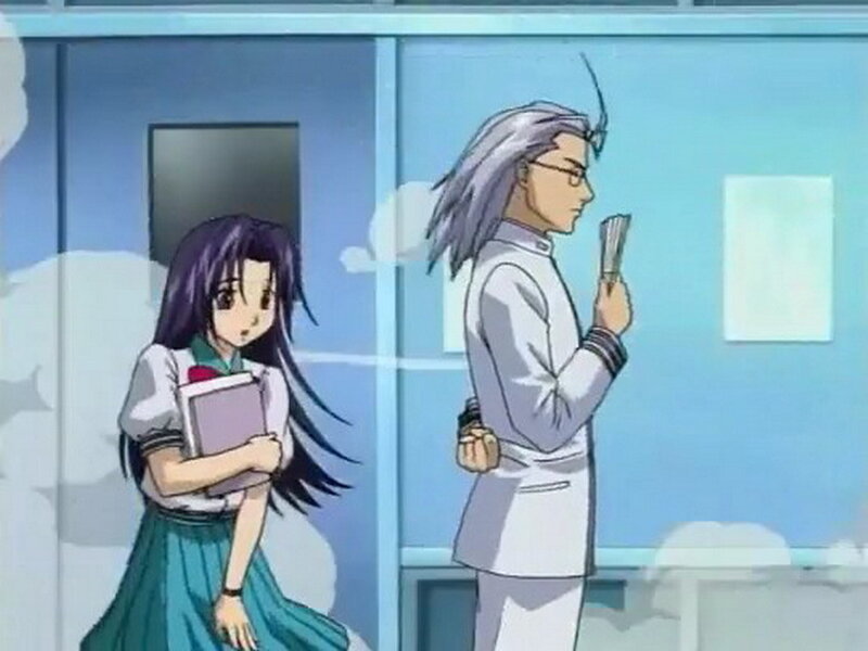 Anime students in hallway