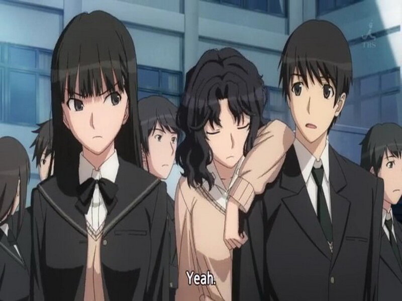 Anime Students in School Uniforms — Black