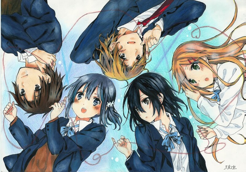 Anime Students in School Uniforms — Blue, Playful