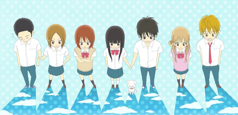 Anime Students in Uniform — Blue, Cheerful