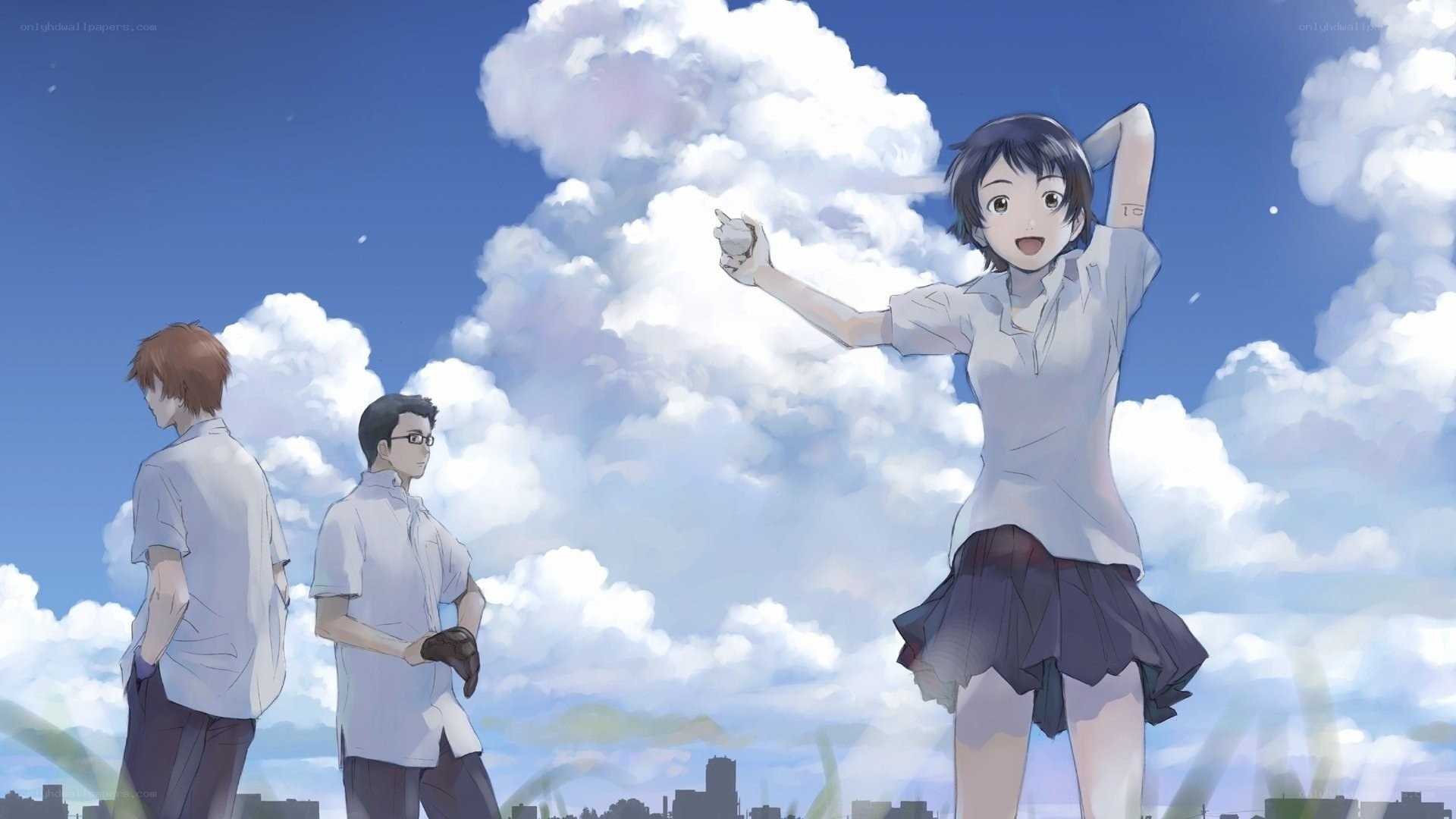 anime students on a sunny day