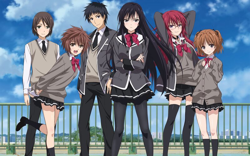 Anime Students on Bridge
