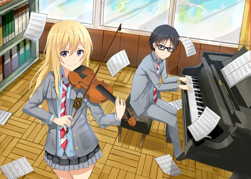 Anime Students Playing Music