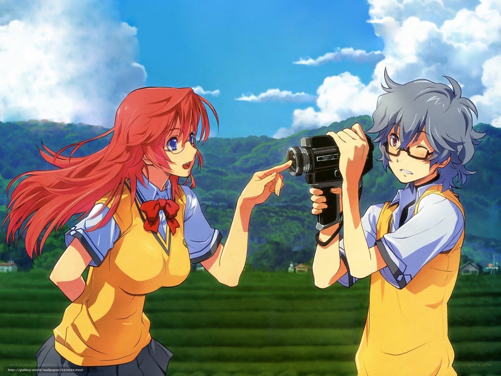 Anime students with camera