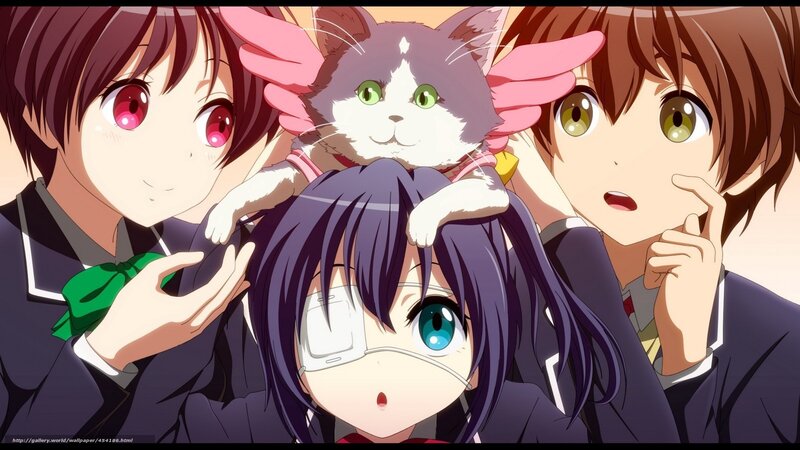 anime students with cat