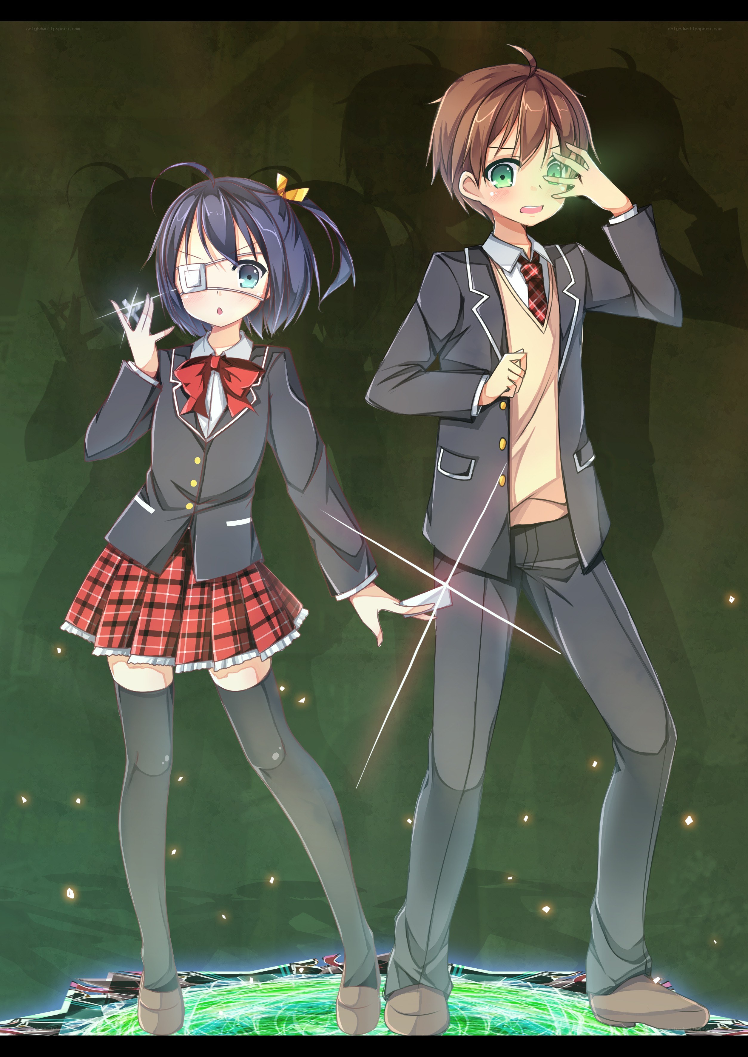 anime students with glowing eyes
