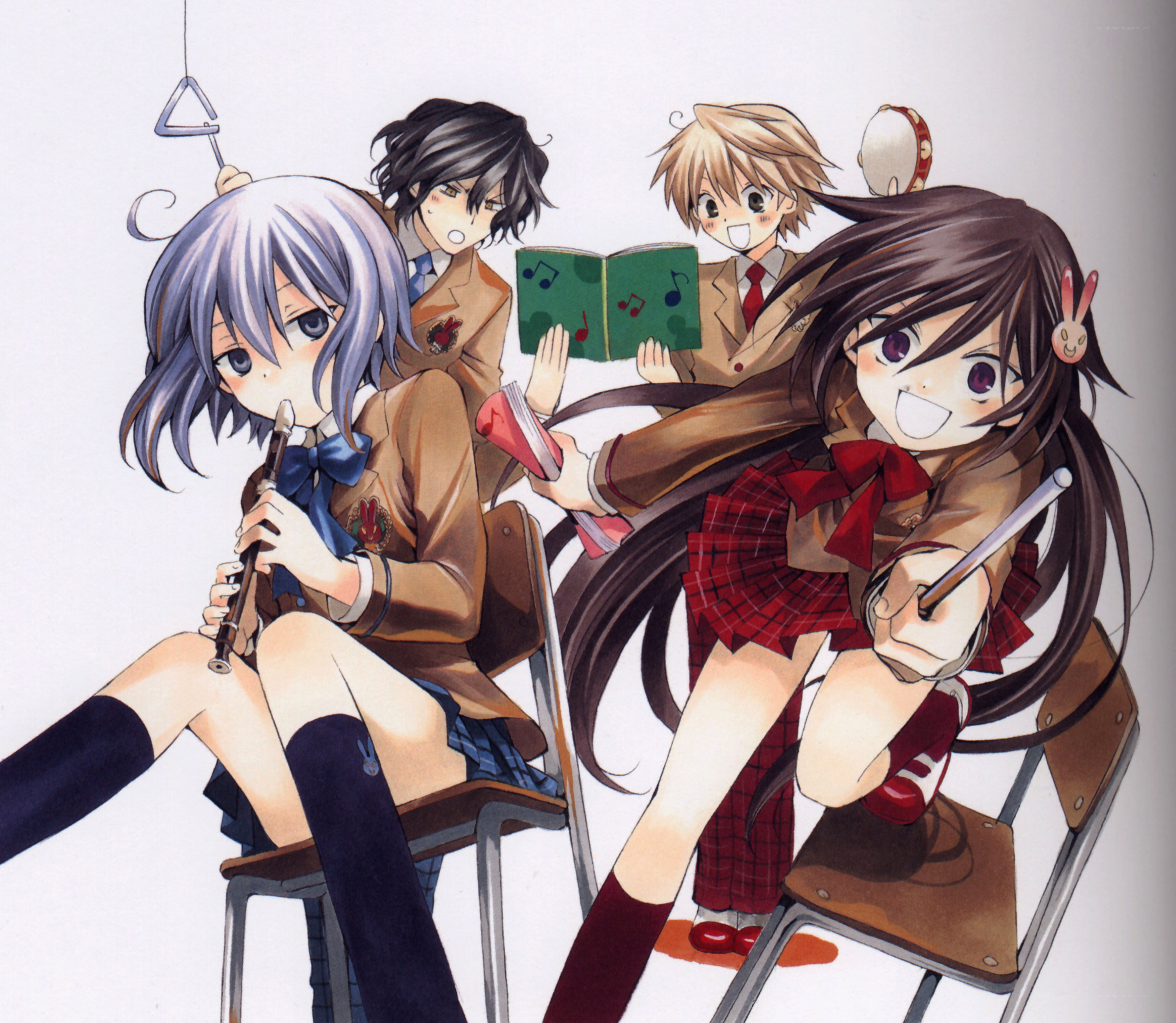 anime students with instruments