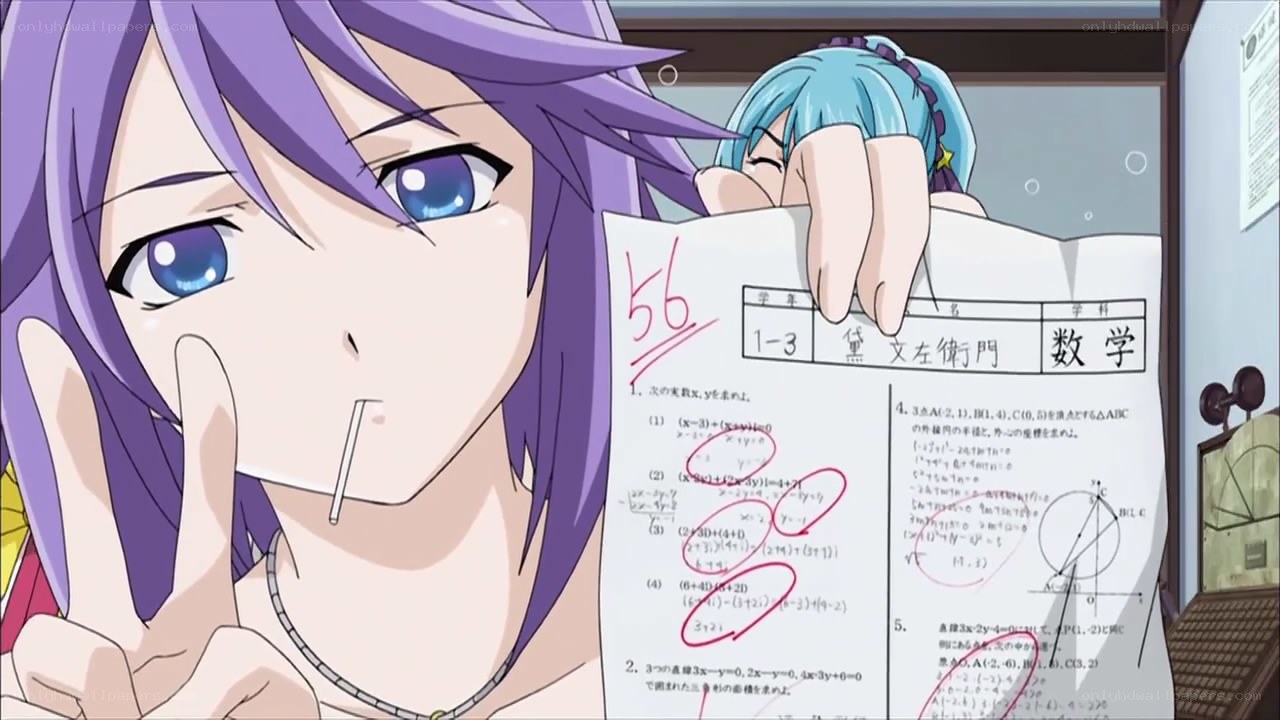 anime students with math test