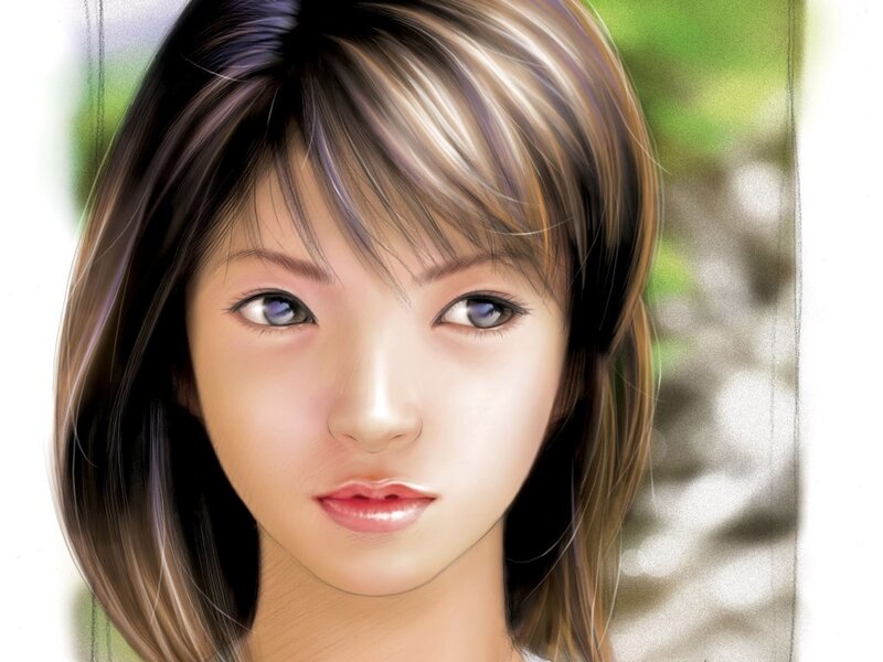 Anime-style Girl Portrait — Brown