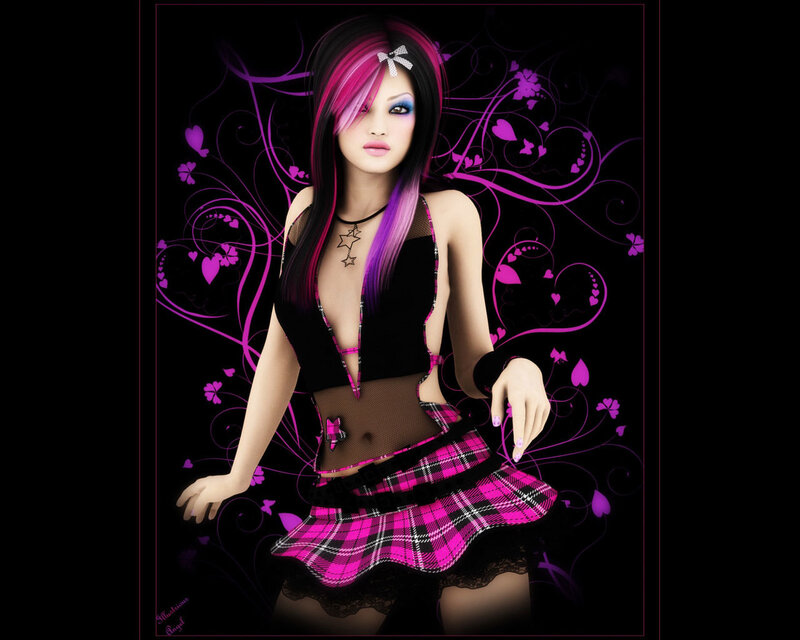 Anime-style Girl with Pink Hair
