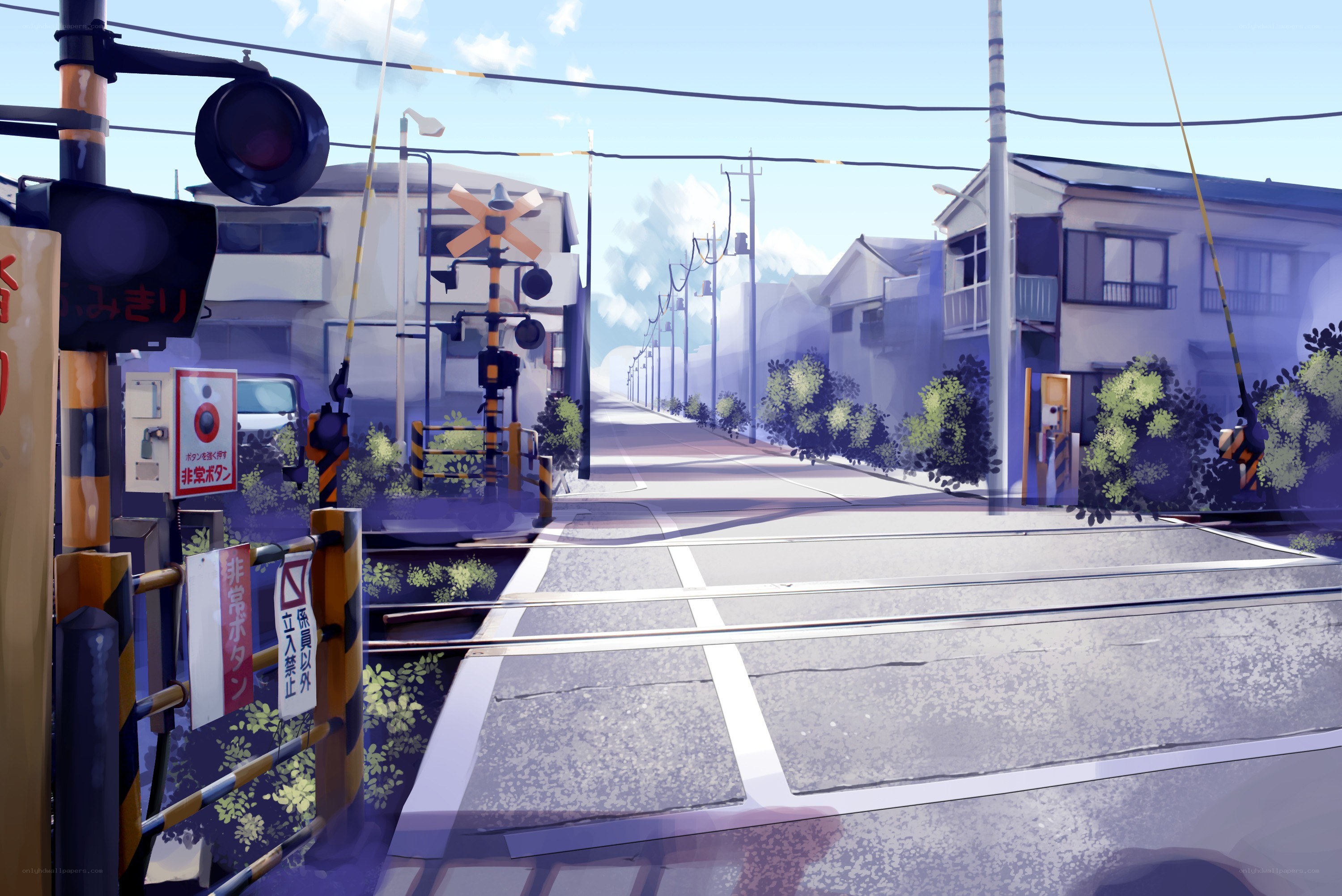 Anime-style railway crossing