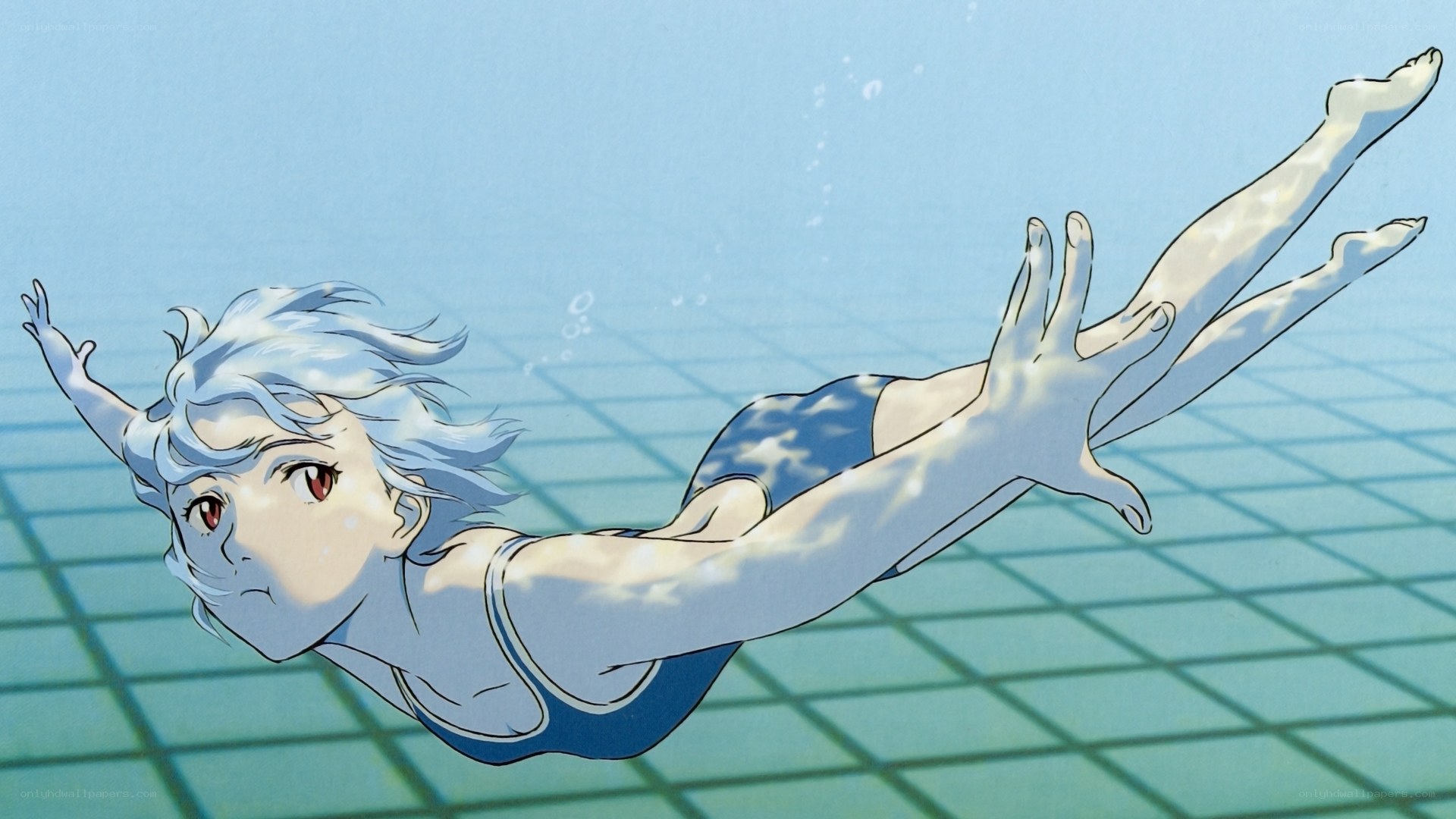 anime swimmer underwater
