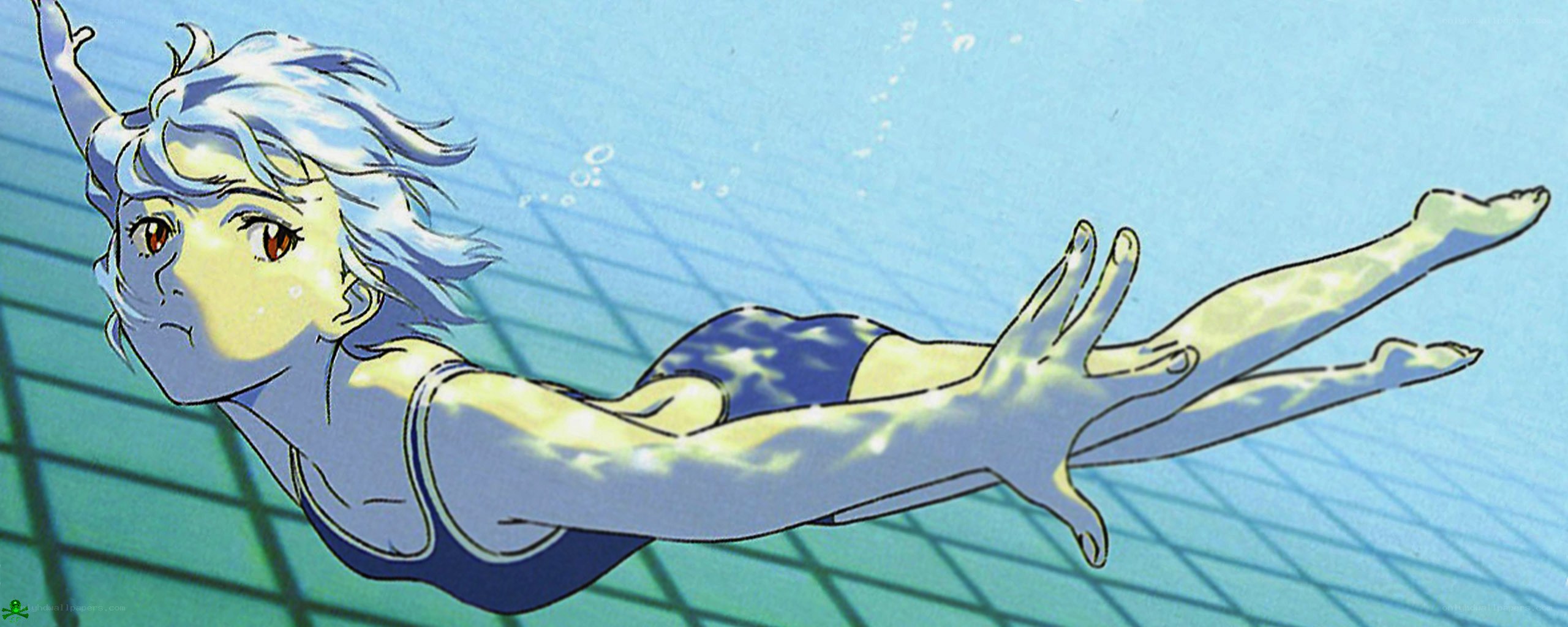 anime swimmer underwater