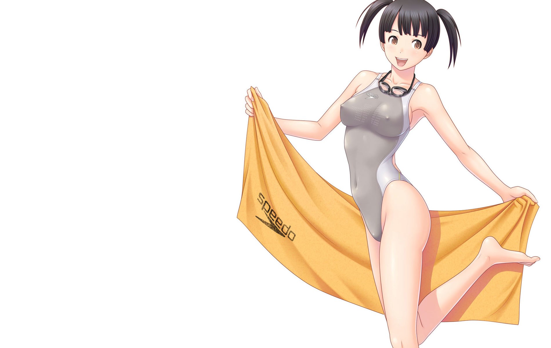 anime swimmer with towel