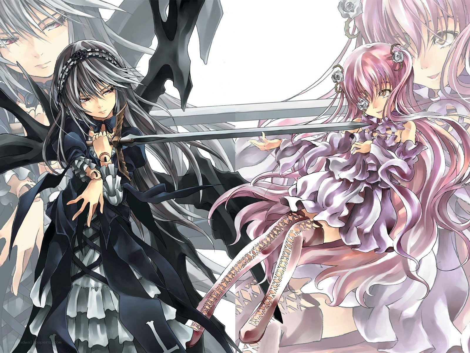 Anime sword duel scene