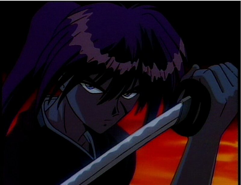 anime swordsman at sunset