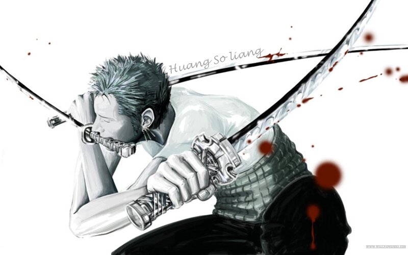 Anime Swordsman — Black, Dramatic