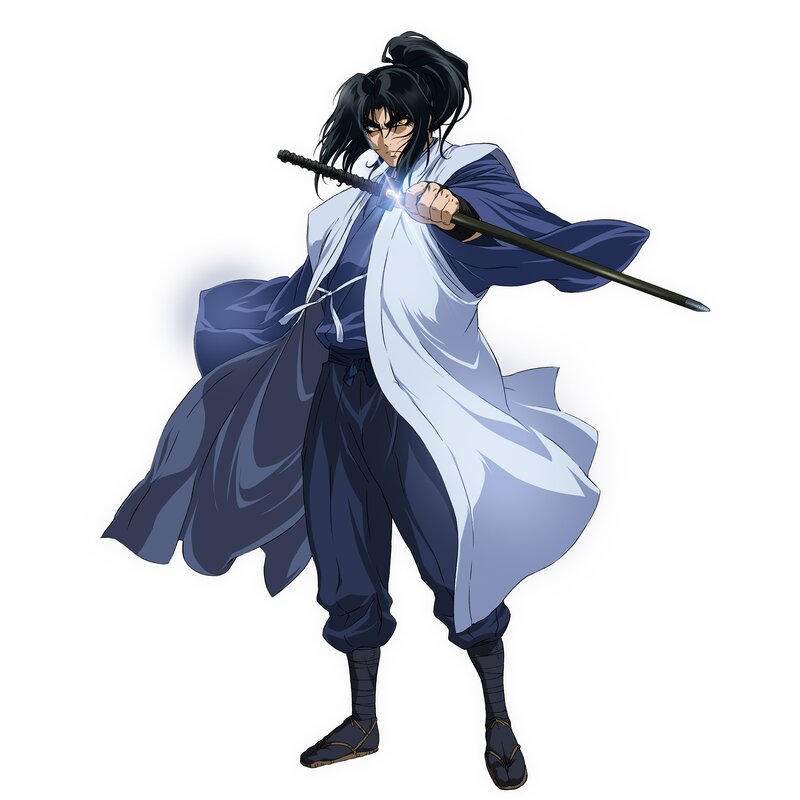 Anime Swordsman — Blue, Dramatic, Sword