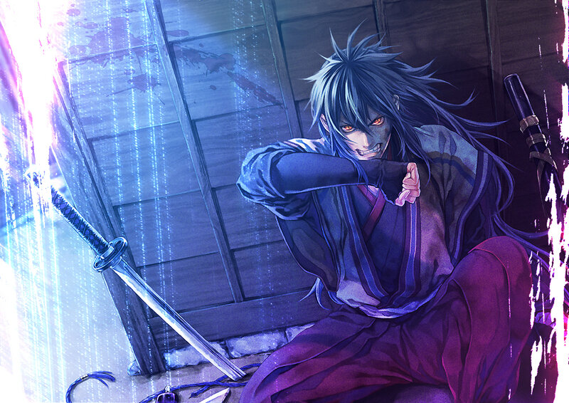 Anime Swordsman — Blue, Dramatic