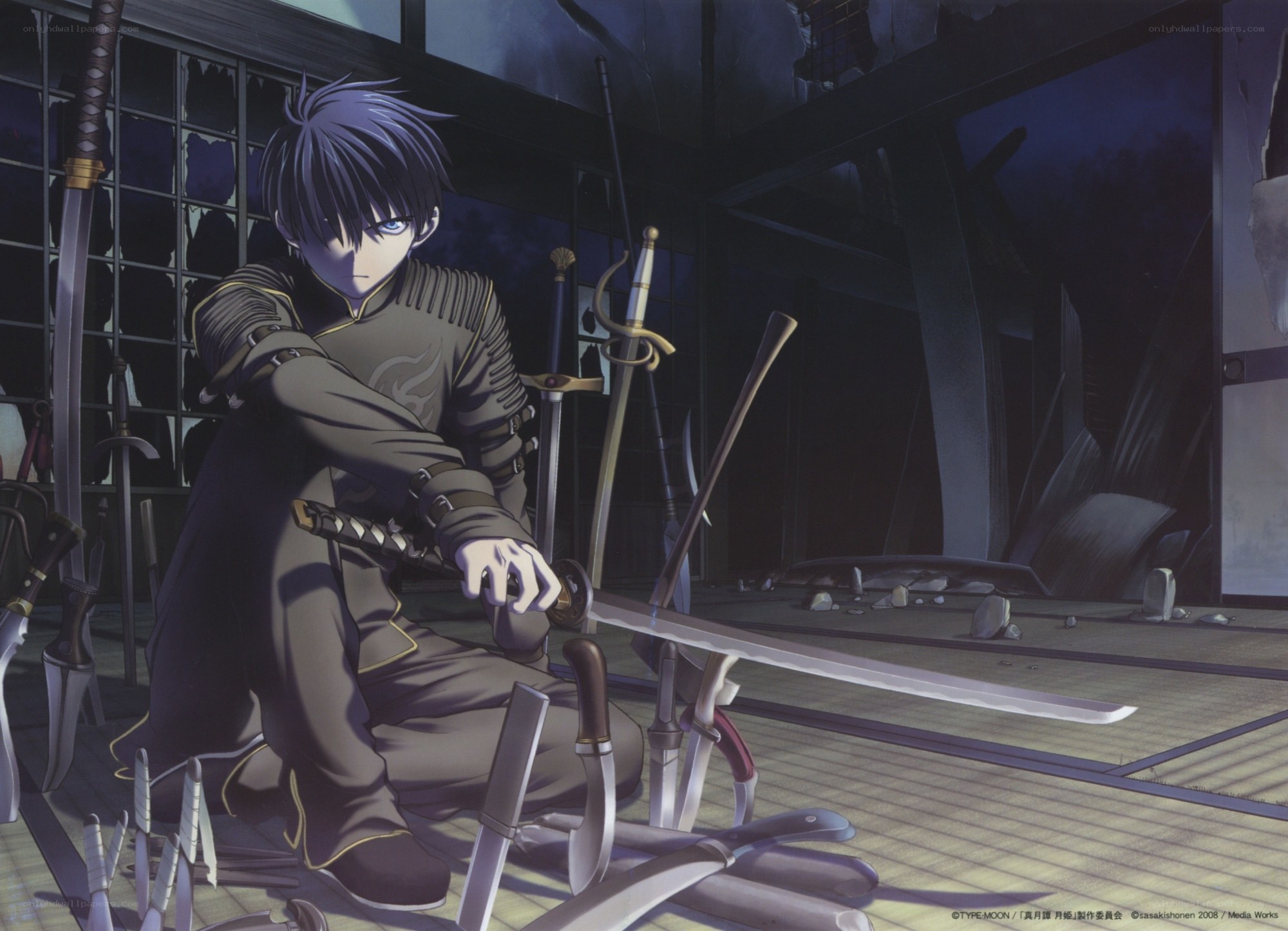 anime swordsman in a dojo
