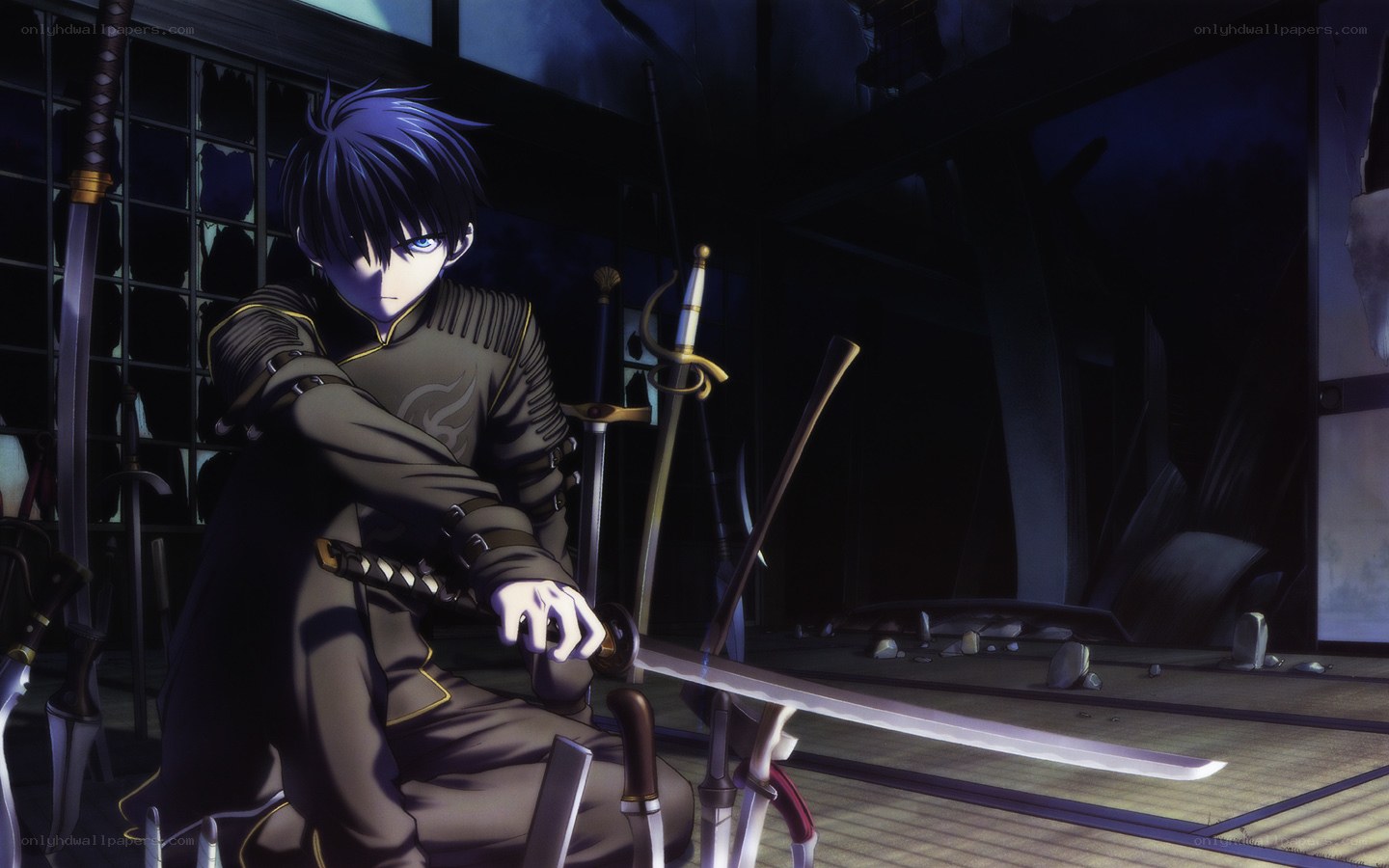 anime swordsman in a dojo