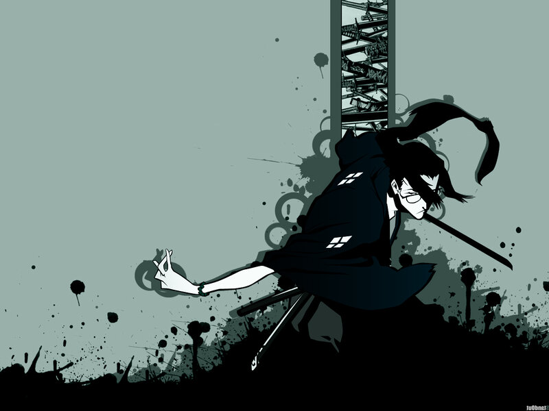 anime swordsman in action