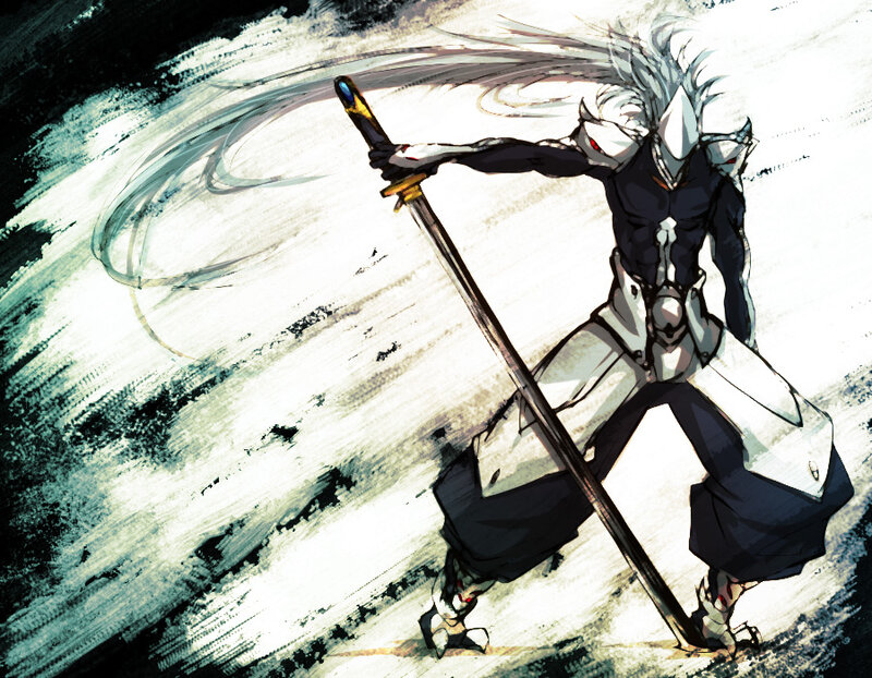 anime swordsman in action