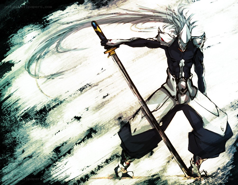 anime swordsman in action