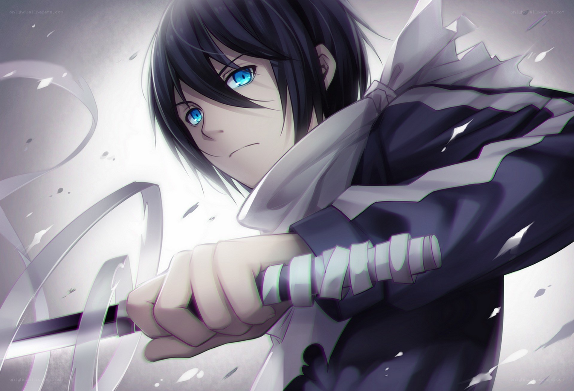 anime swordsman in action