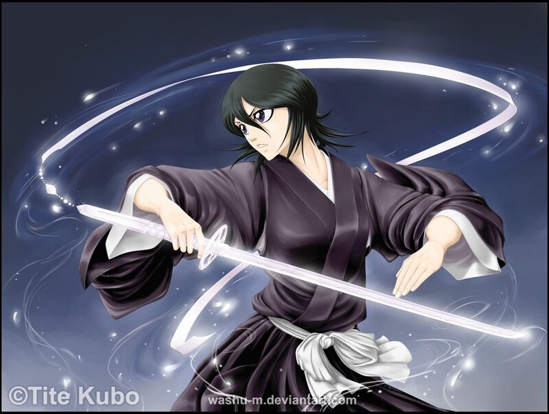 anime swordsman in action