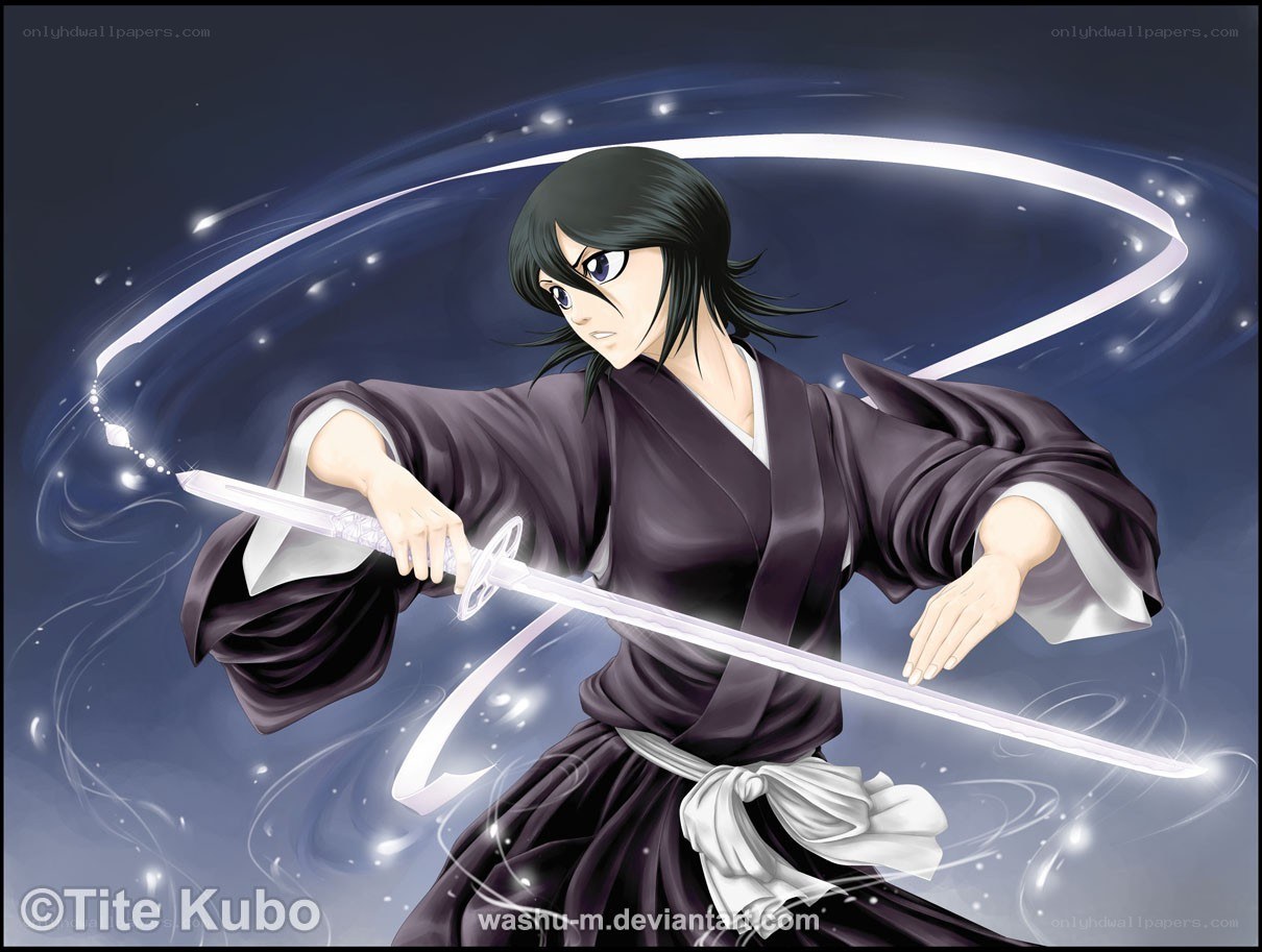 anime swordsman in action