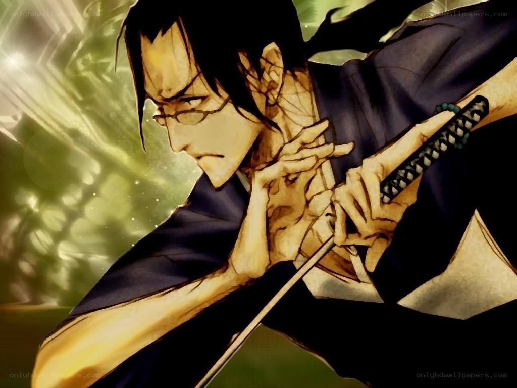 anime swordsman in action