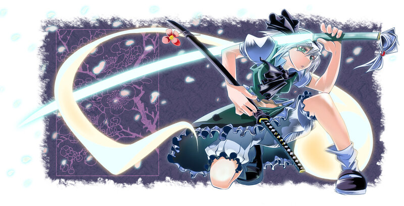 Anime swordsman in action