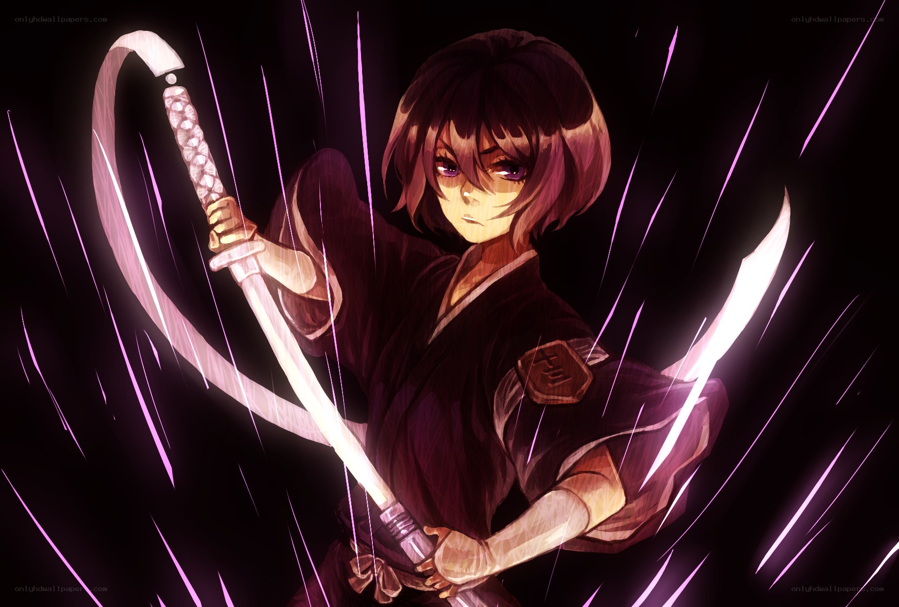 anime swordsman in action