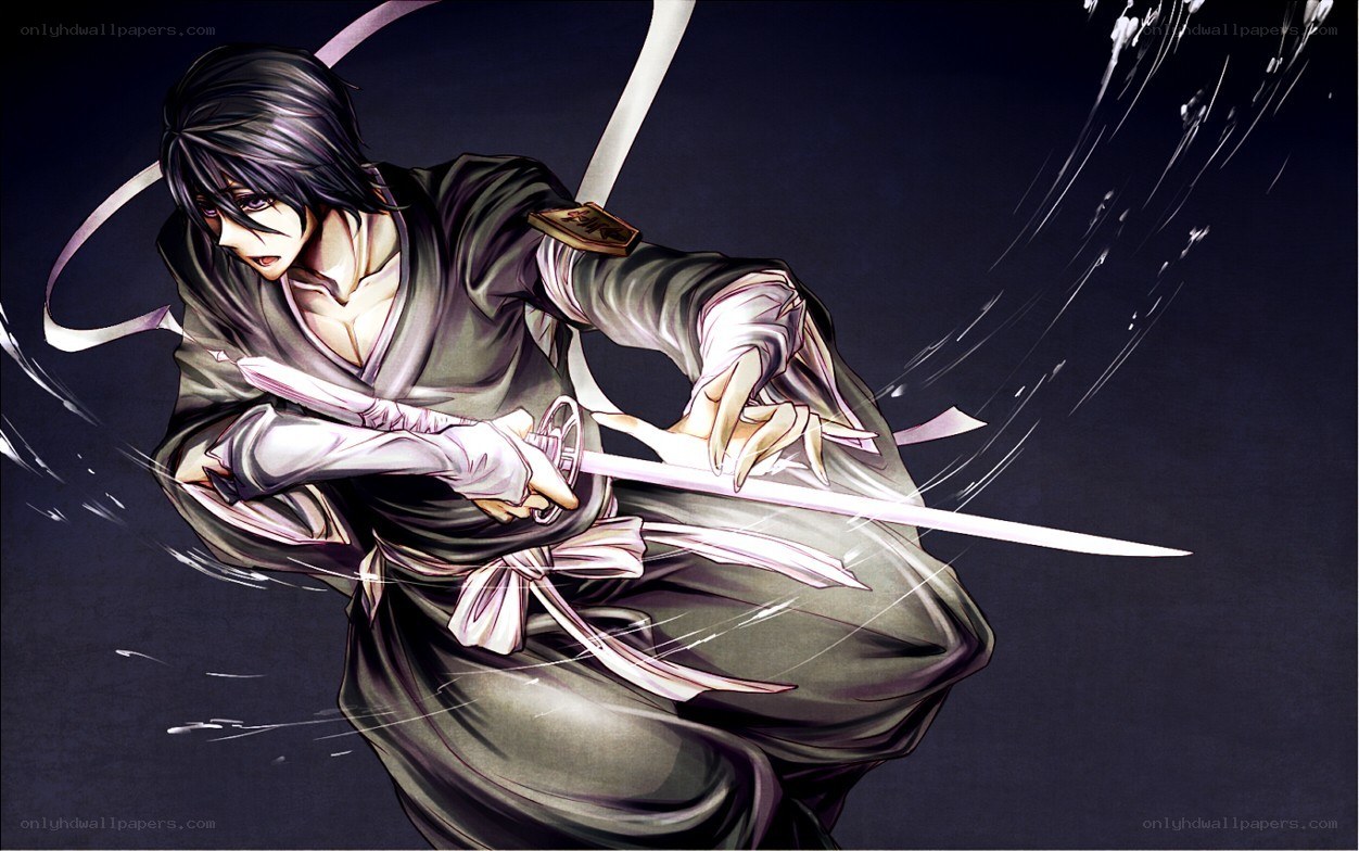 anime swordsman in action