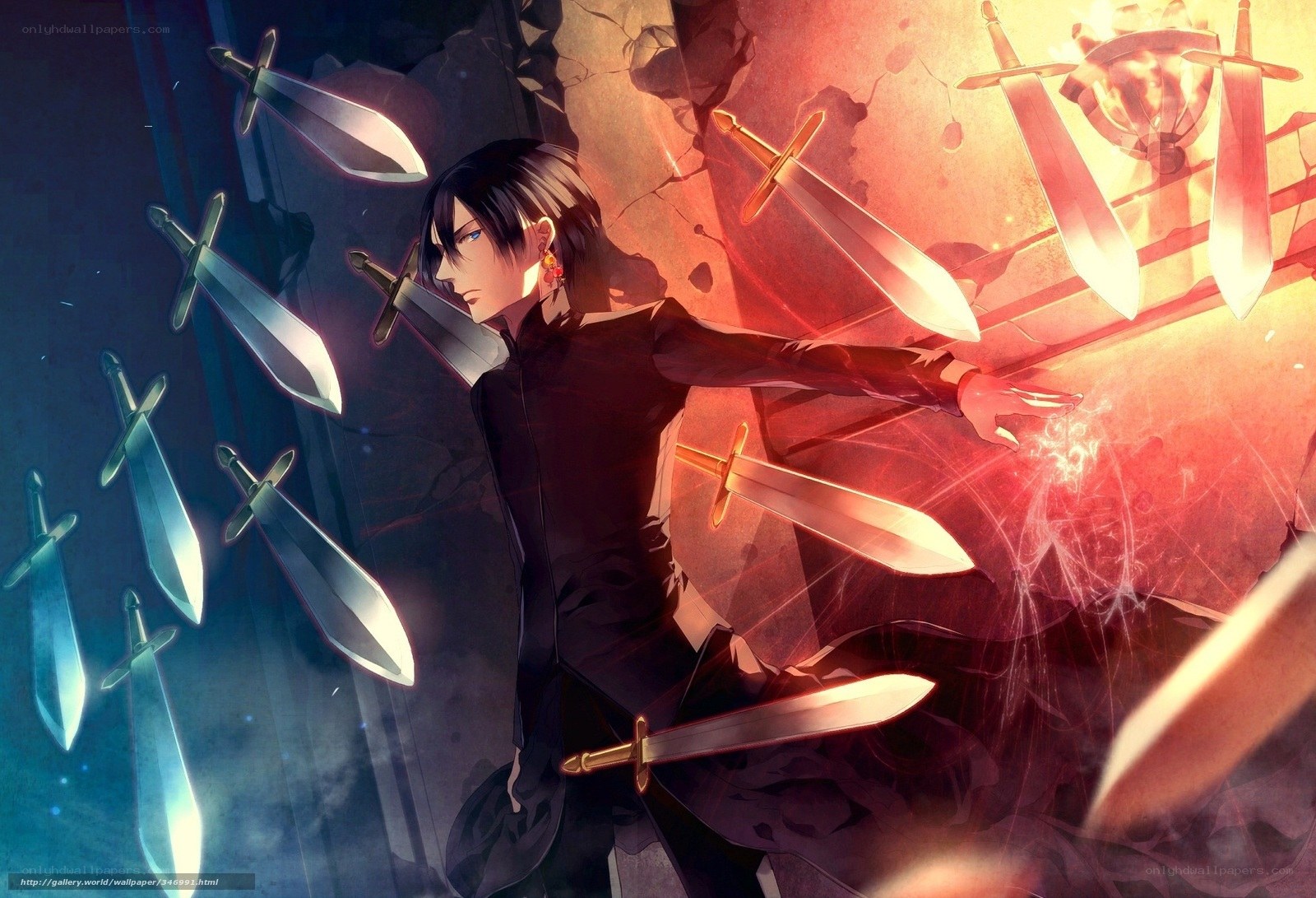 anime swordsman in battle