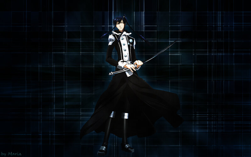 anime swordsman in black coat