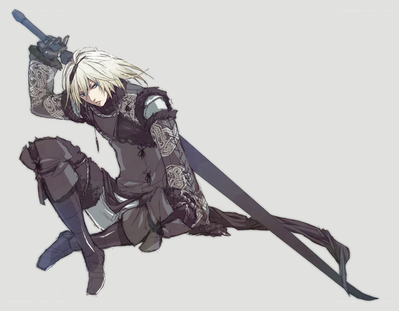 anime swordsman in combat pose