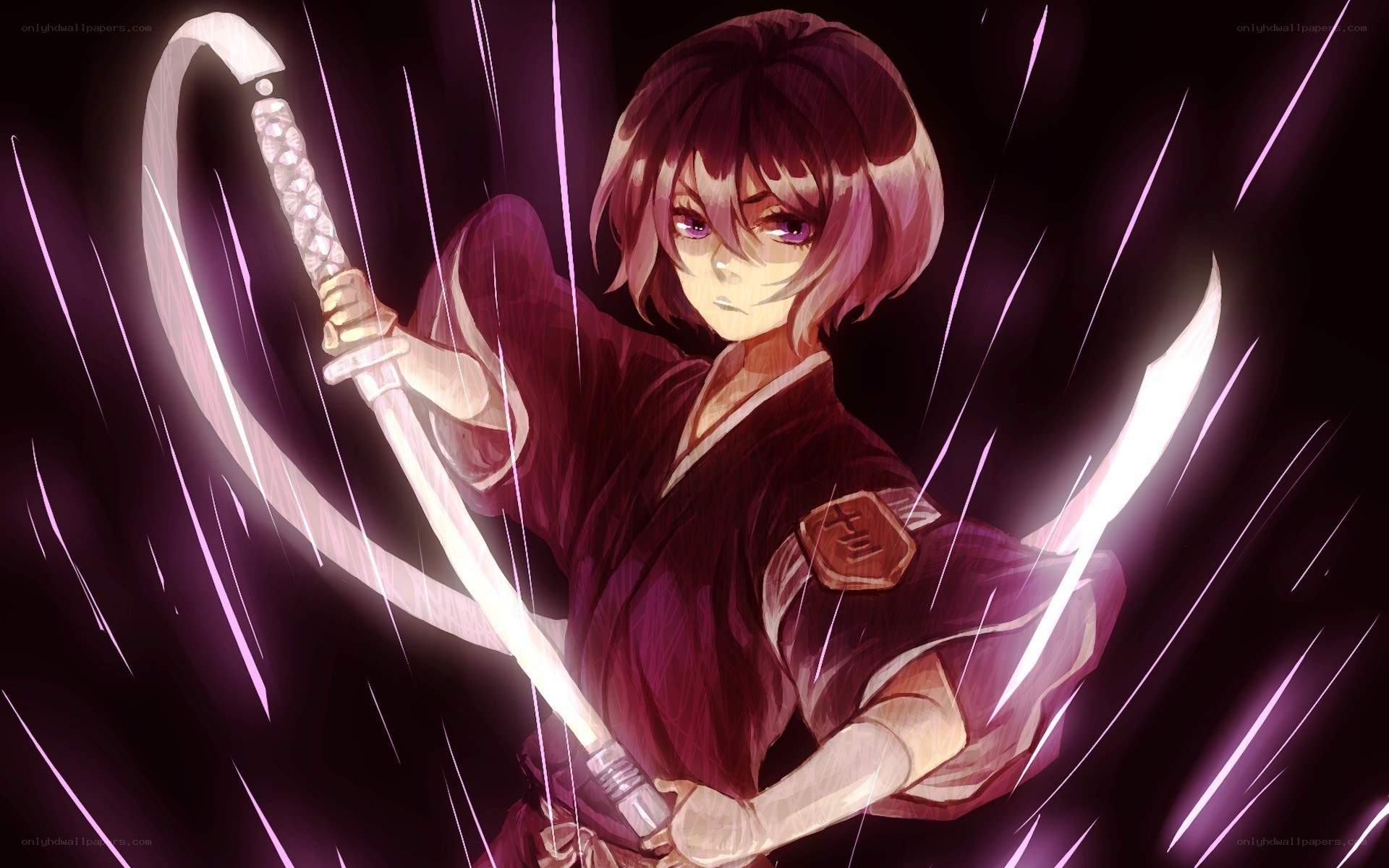 anime swordsman in dark kimono