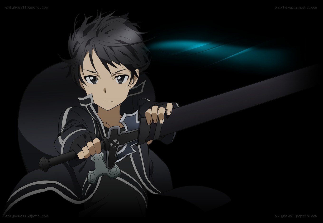 anime swordsman in dark setting