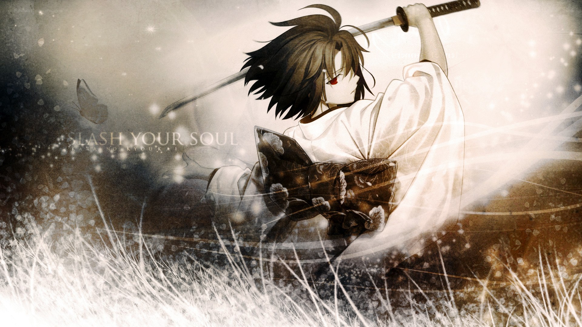 anime swordsman in field