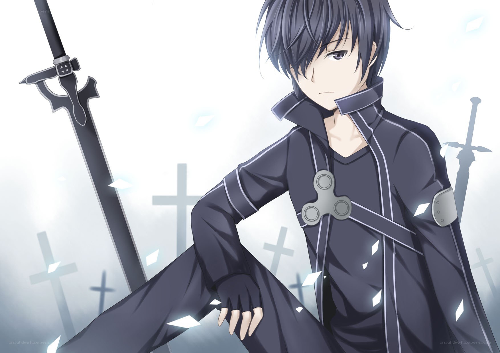anime swordsman in graveyard