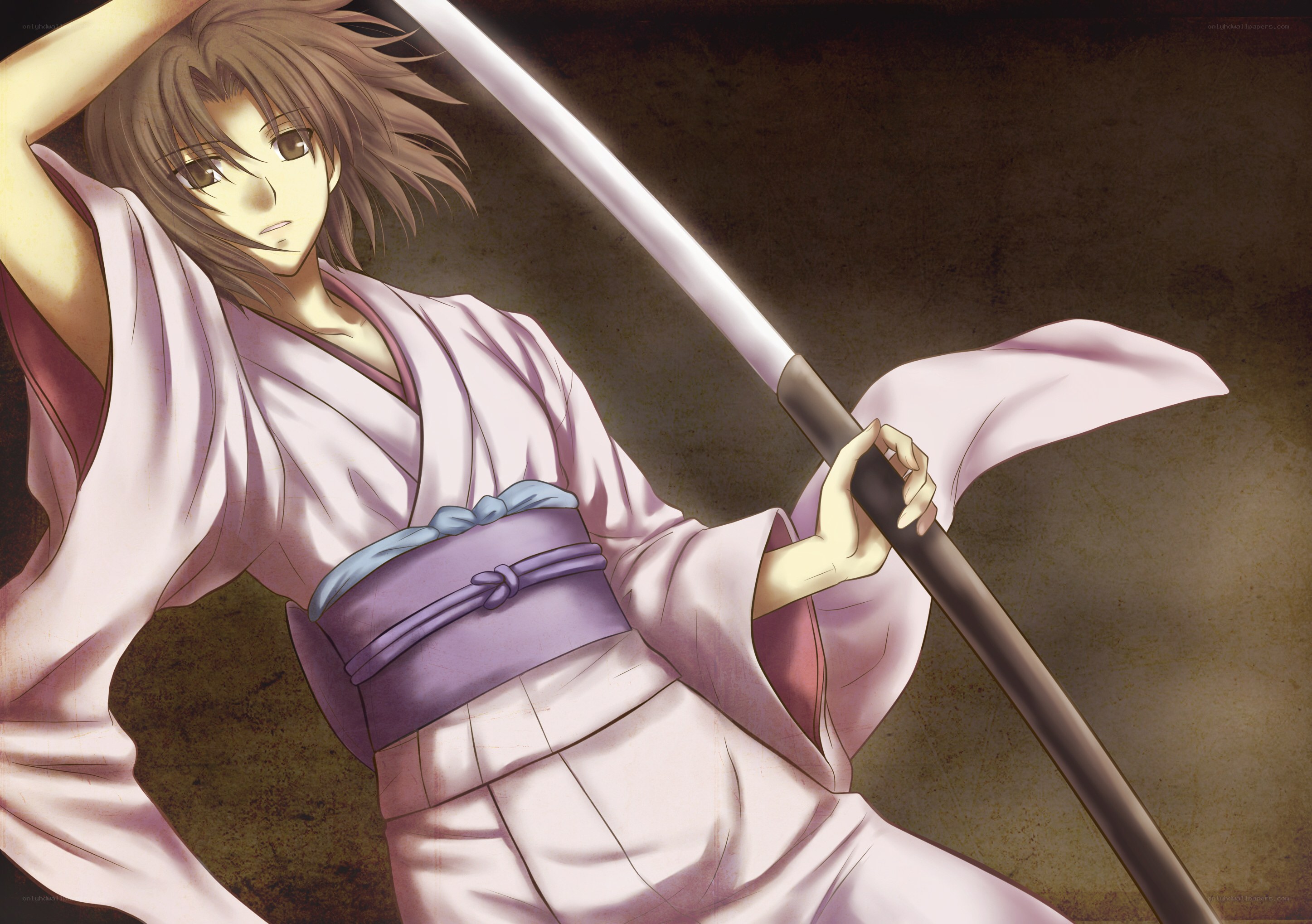 anime swordsman in kimono