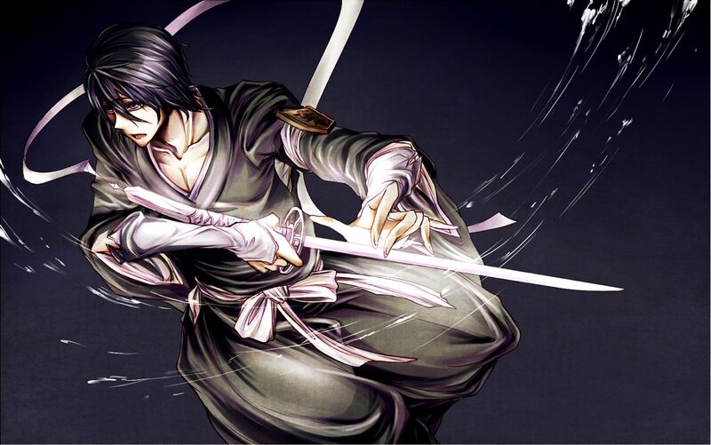 Anime Swordsman in Motion — Black