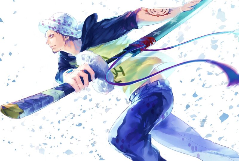 Anime Swordsman in Motion — Blue