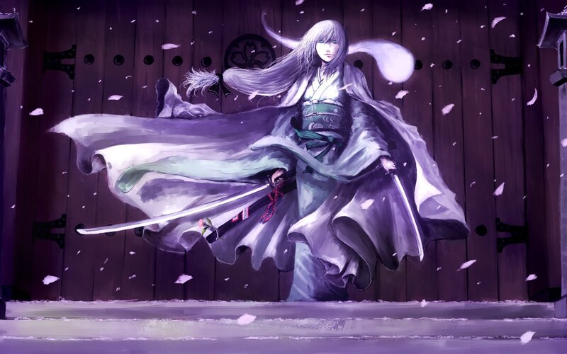 Anime Swordsman in Purple