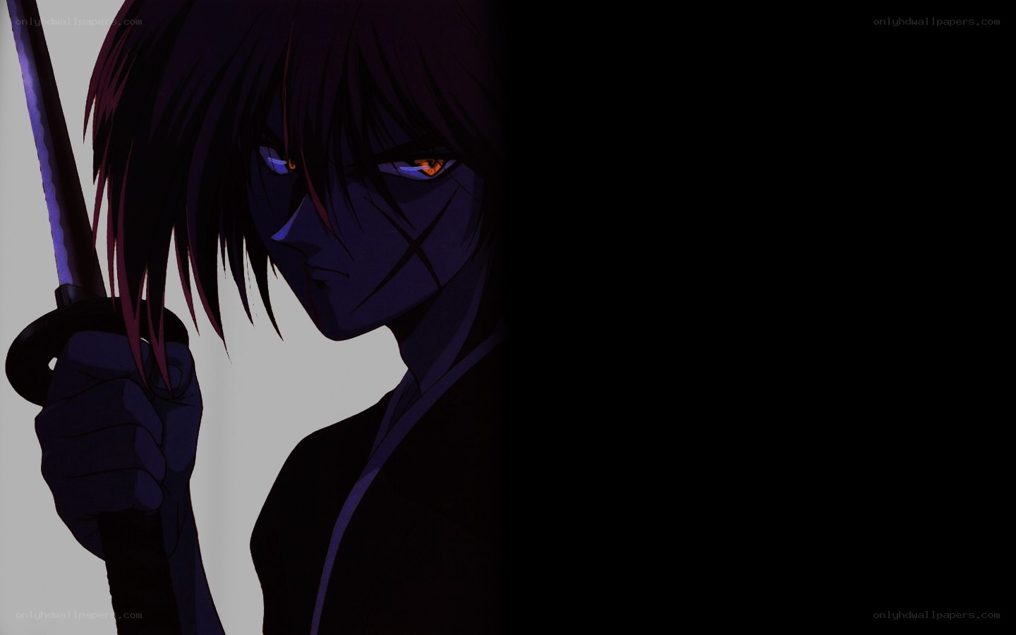 anime swordsman in shadow