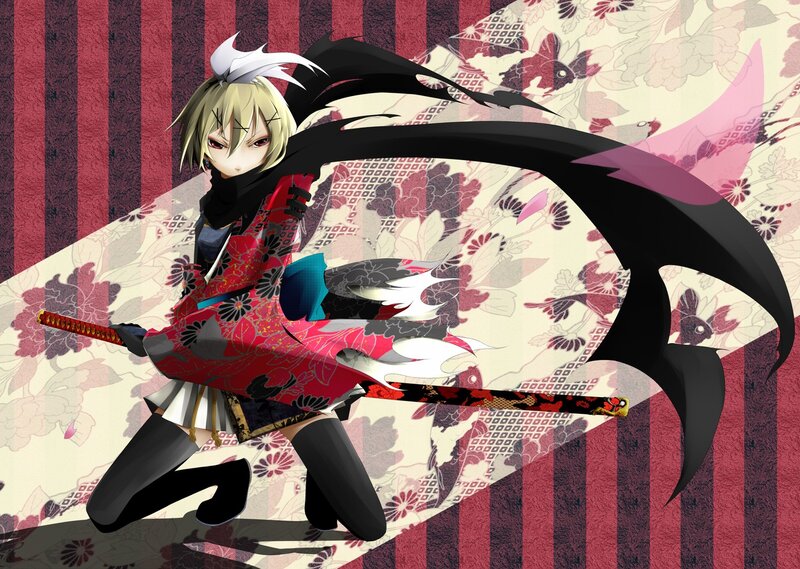 anime swordsman in traditional attire