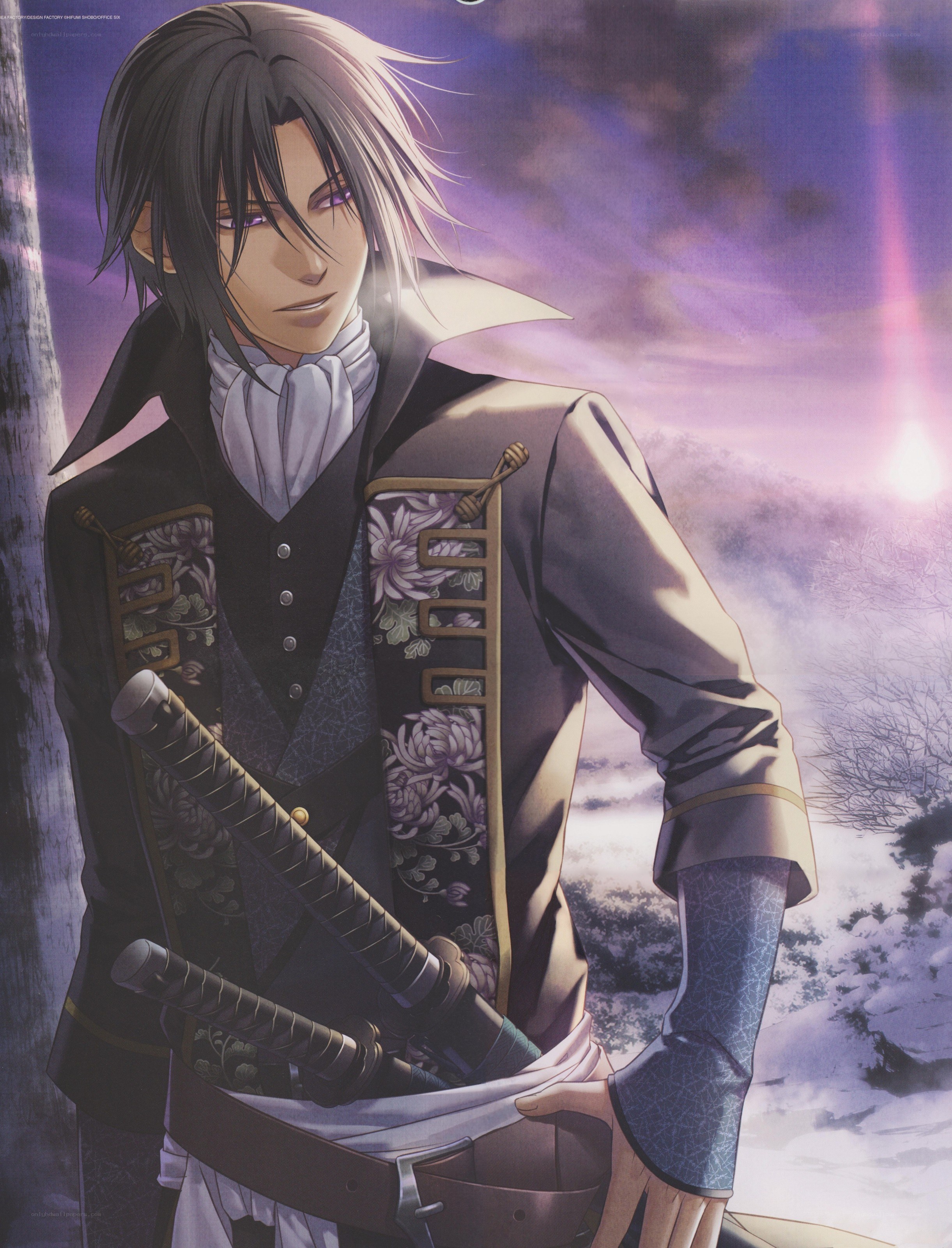 anime swordsman in winter