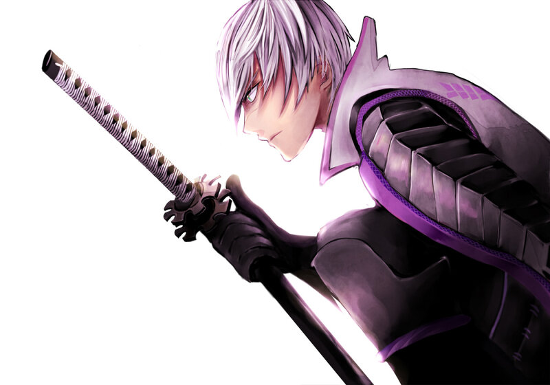 Anime Swordsman — Purple, Dramatic, Manga